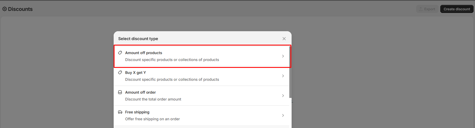 choose discount type